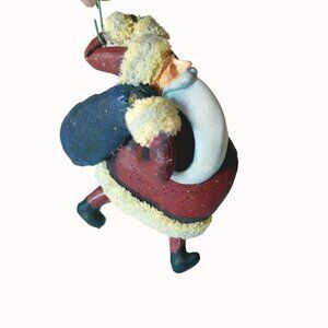 Vintage Fabric Mache Santa Claus Figurine Whimsical Christmas Ornament